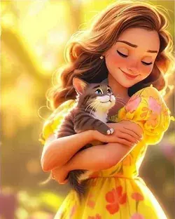 Adorable Cat and Girl Artwork | Eureka Cat Supplies Amazon US | Eureka Pet Shop Amazon US