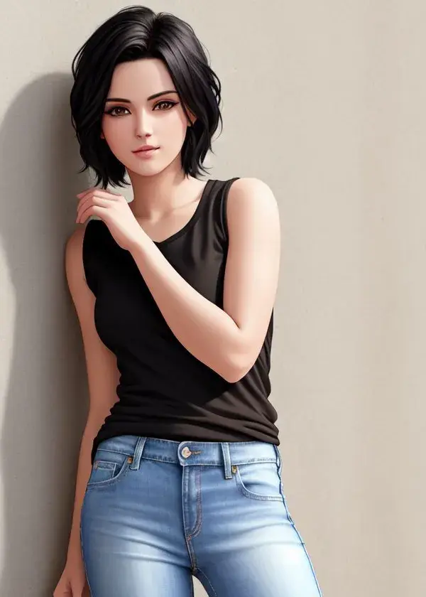 Short black hair street