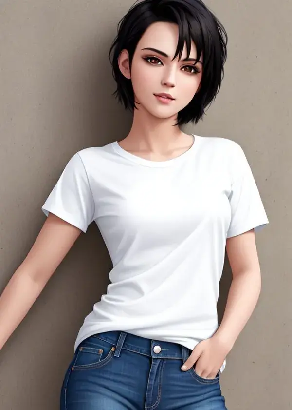 Short black hair street