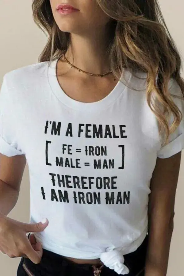 Female Iron Man (fe=iron, male=man) Female = Iron Man