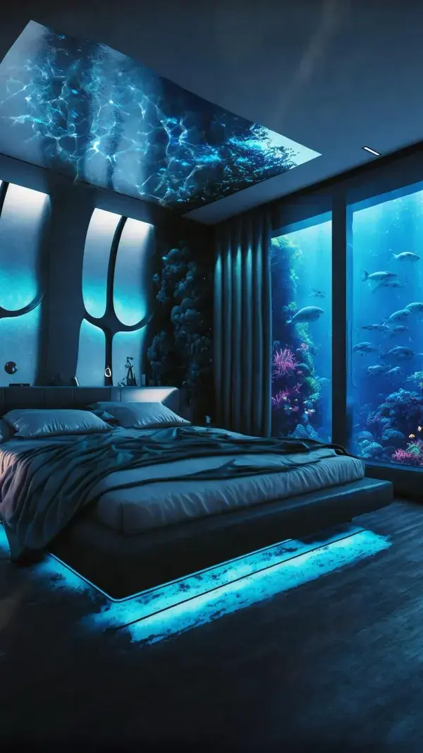 Bedroom under the sea • Fantasy Ai art by Celestialmoonfire Art 💙🐟