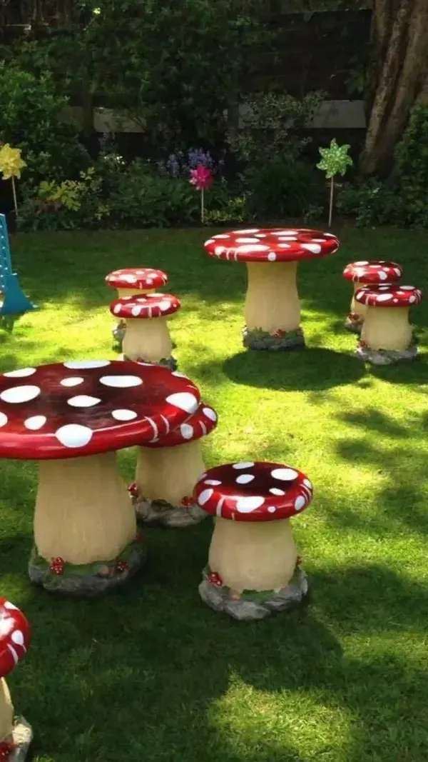 Mushroom tables and chairs!