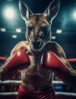 A kangaroo as a boxer