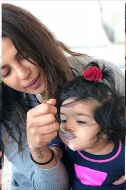 Priyanka Chopra Feeding her Baby Girl Malti Merry Chopra Jonas in her Lap