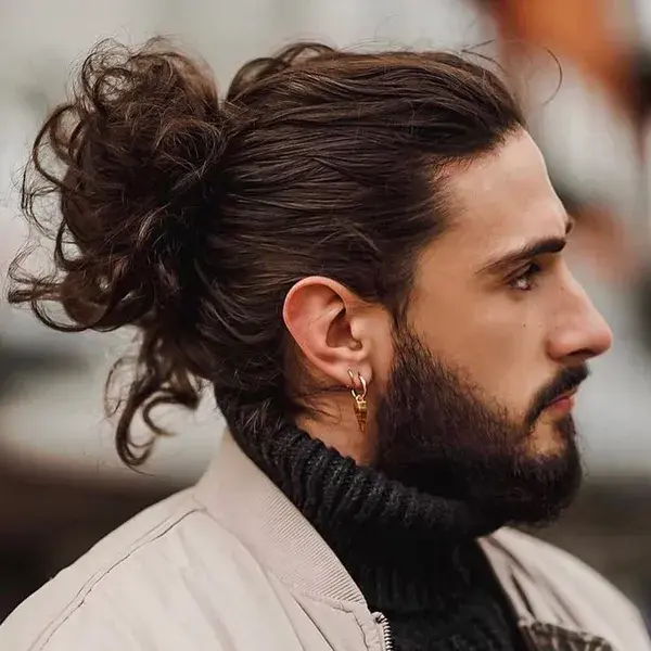 Men's Bun Hairstyle