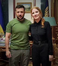 Zelensky's meeting with American actress Jessica Chastain (2022.08.07)