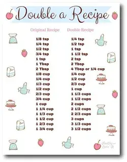 How to Double a Recipe - Easy Tips and a Free Printable Chart