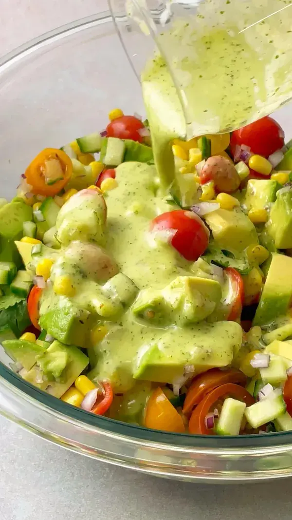 Avocado Salad with Lime Cilantro Dressing