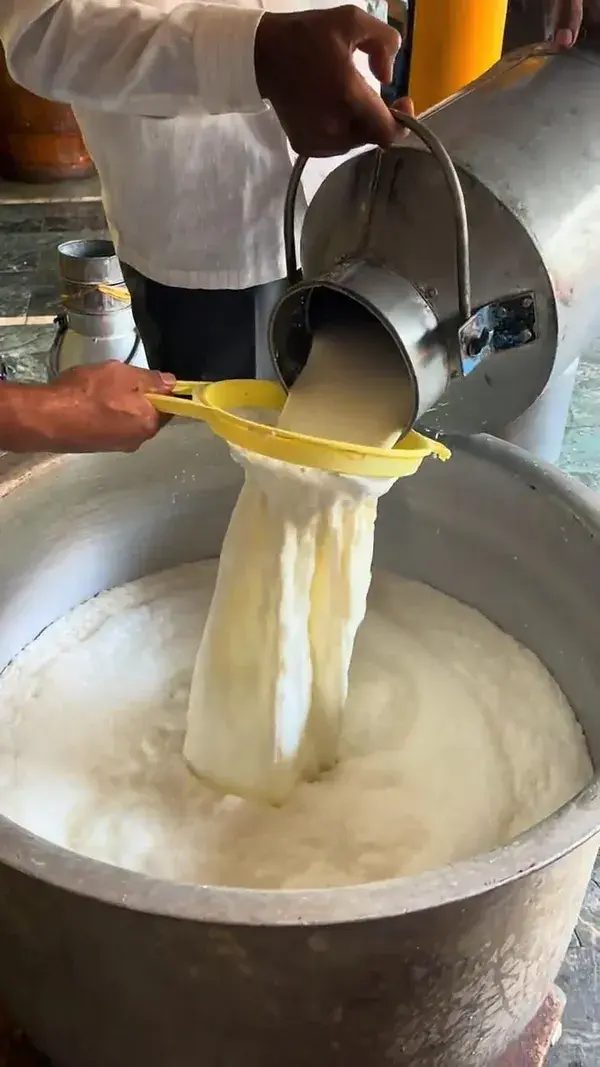 Traditional Hand-Churned Rabdi Ice Cream Making from Scratch