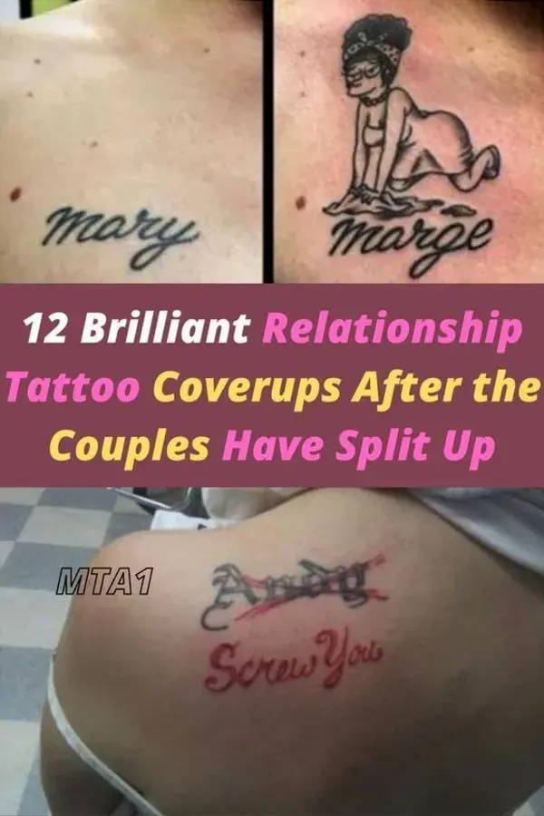 12 Brilliant Relationship Tattoo Coverups After the Couples Have Split Up