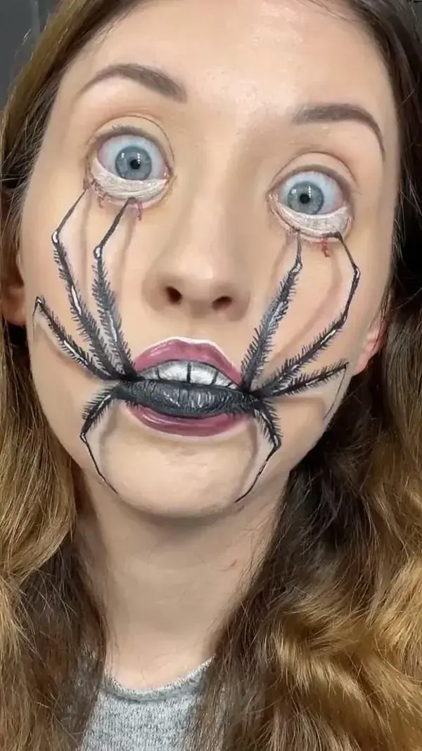 Spider Face Makeup Illusion