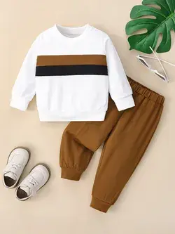 Baby Color Block Pullover & Sweatpants