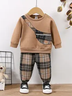 Baby Plaid Sweatshirt & Joggers