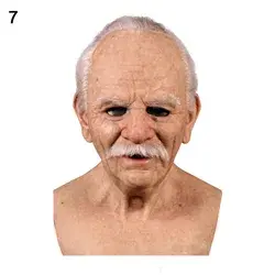 Spooky Highly Detailed Halloween Headgear Emulsion Terrifying Old Man Horror Face Cover for Party - 6
