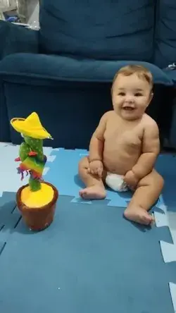 Cute Babies Playing with Dancing Cactus(Hilarious)