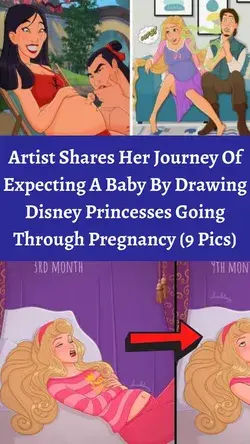 Artist Shares Her Journey Of Expecting A Baby By Drawing Disney Princesses Going Through Pregnancy