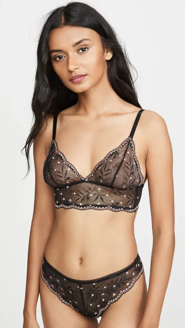 Calvin Klein - Pom Pom Lace Unlined Triangle Bralette