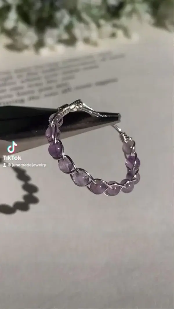 Amethyst Braided Wire Ring