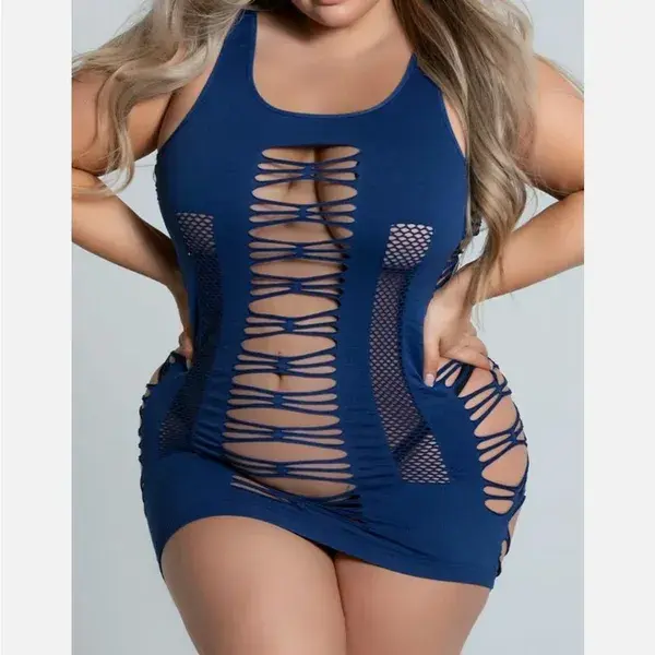 Beverly Hills Naughty Girl Intimates & Sleepwear | Spaghetti Strap Dress With Exposed Butt - Midnight | Color: Blue | Size: Various