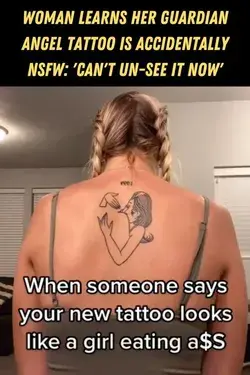 Woman Learns Her Guardian Angel Tattoo Is Accidentally NSFW: 'Can't Un-See It Now'