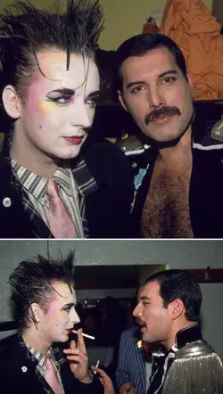 Boy George and Freddie Mercury 1985