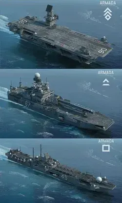 The main 3 types of warships
