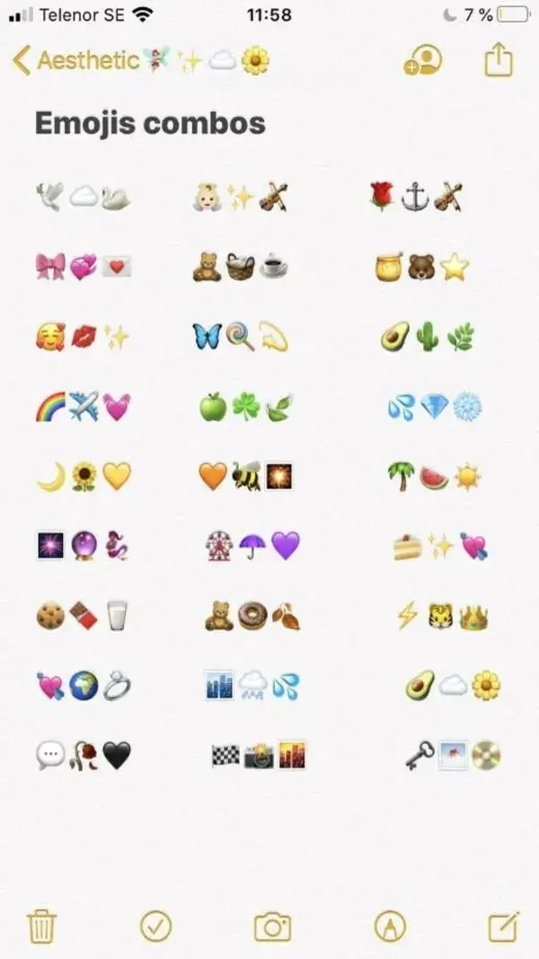 Aesthetic Emoji Combos