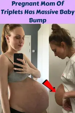 Pregnant Mom Of Triplets Has Massive Baby Bump