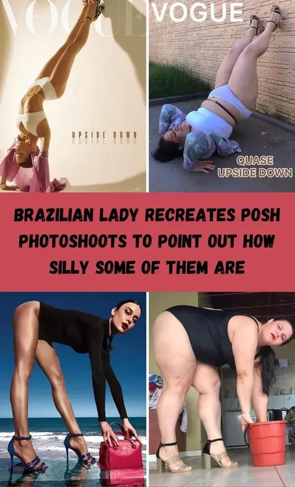 Brazilian Lady Recreates Posh Photoshoots To Point Out How Silly Some Of Them Are