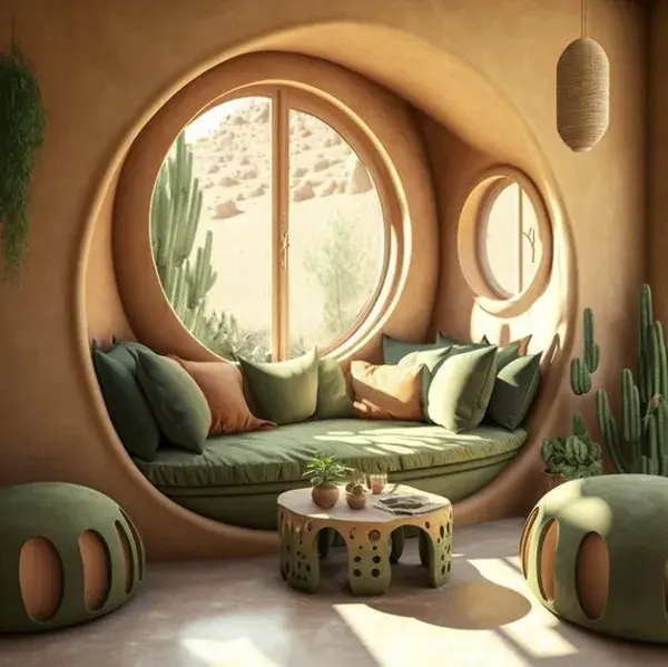 Bohemian Style Conversation Pit#weird furniture, #unusual furniture, #fantasy furniture