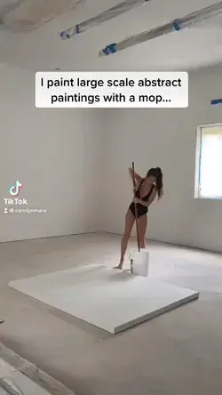 Mop painting video on TikTok