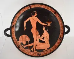Two Women in Love - Red Figure Small Kylix Vase - (ca. 475 BCE) by Apollodoros - Replica - Tarquinia Museum