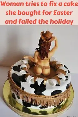 Woman tries to fix a cake she bought for Easter and failed the holiday