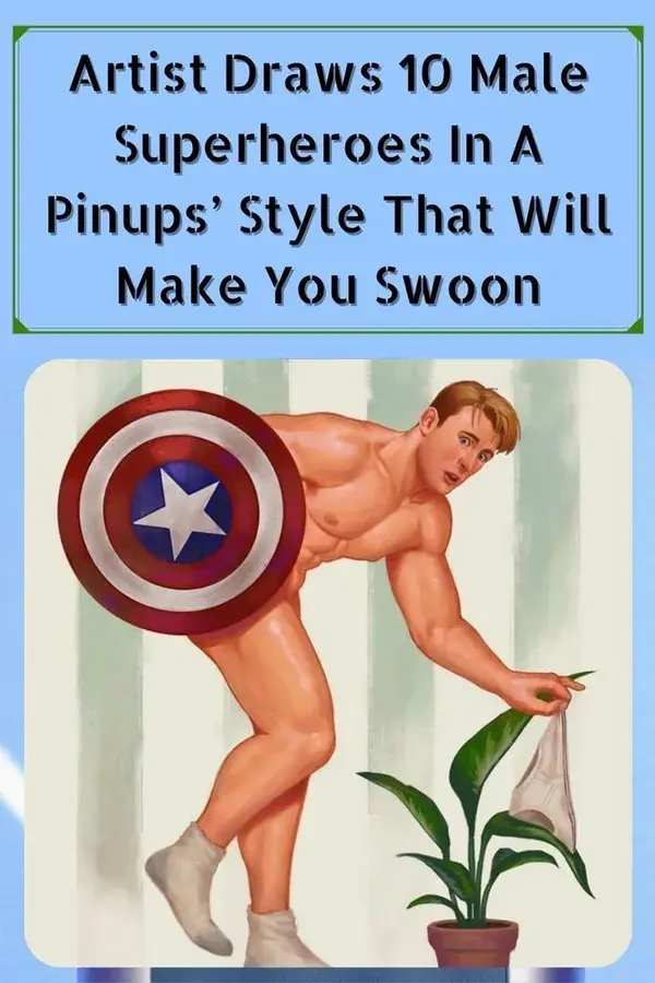 Artist Draws 10 Male Superheroes In A Pinups’ Style That Will Make You Swoon