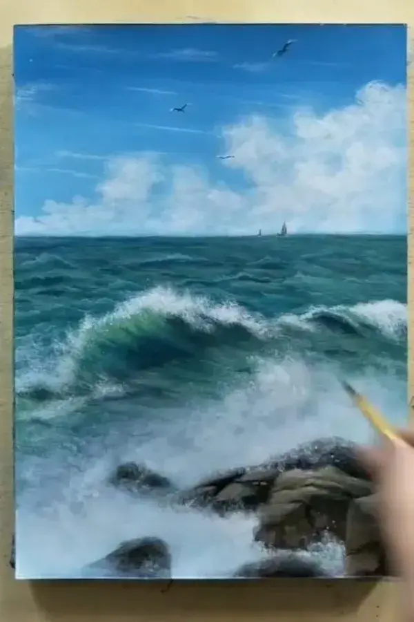 Beautiful Sea Acrylic Painting