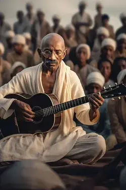 Mahatma Gandhi To Bhagat Singh: AI Reimagines Famous Personalities As Extraordinary Guitarists