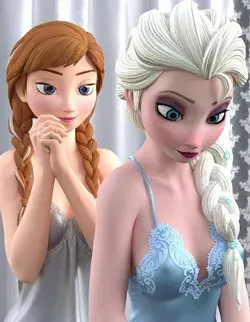 Elsa und Anna im Nachtgewand