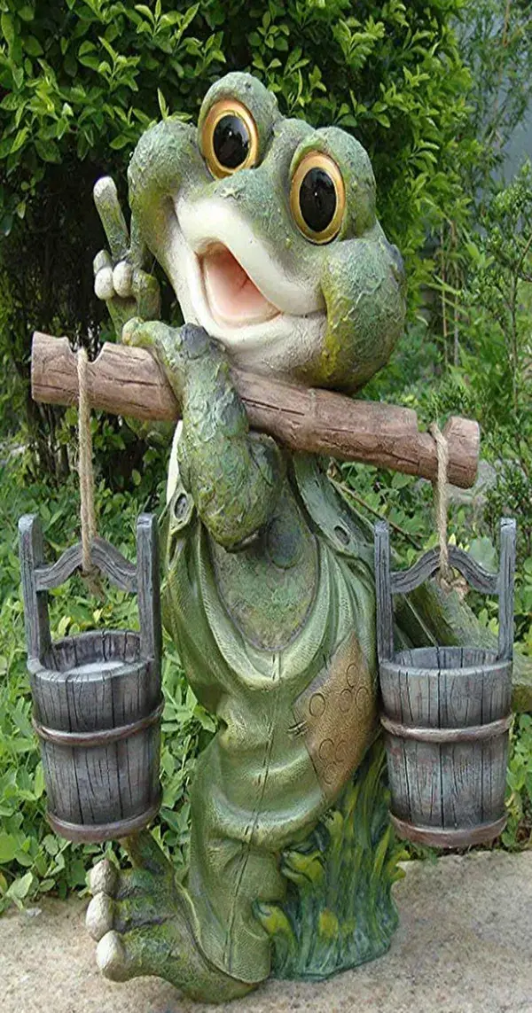Lustiger Frosch XXL 40 cm Hoch Deko Garten Gartenzwerg Figuren Dekoration