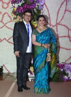 Sachin Pilgaonkar and Supriya Pilgaonkar at Sooraj Barjatya Son's Reception
