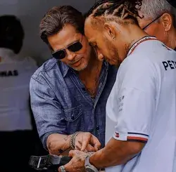 Brad Pitt and Lewis Hamilton