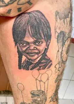 Wednesday Addams tattoo meant to depict Jenna Ortega goes viral for Samuel L. Jackson resembl...