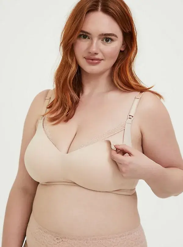 Beige 360° Back Smoothing™ Everyday Wire-Free Nursing Bra