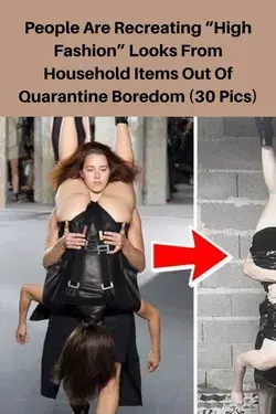 People Are Recreating “High Fashion” Looks From Household Items Out Of Quarantine Boredom (30 Pics)