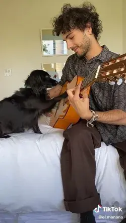 Good boy playing the guitar 🎸