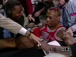 Dennis Rodman Jumps Into Broadcast Table