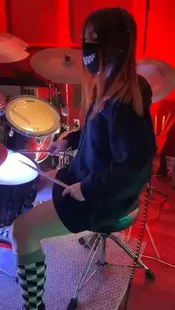 drums girls smile