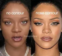 Rihanna: Nose Contour Without & With