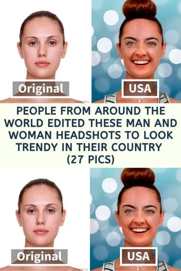 People From Around The World Edited These Man And Woman Headshots To Look Trendy In Their Country