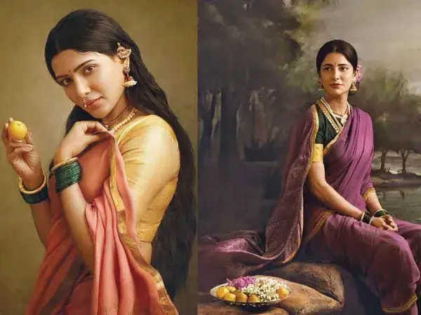 Samantha Akkineni, Shruti Haasan and Aishwarya Rajesh recreates Raja Ravi Varma's paintings. 