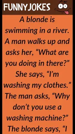 A Blonde Is Swimming In A River - Funny Monster